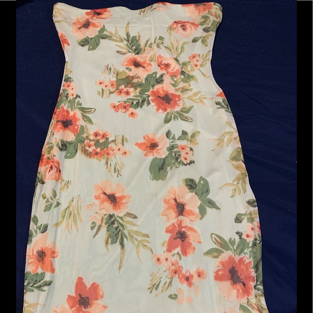 Floral tube top dress
